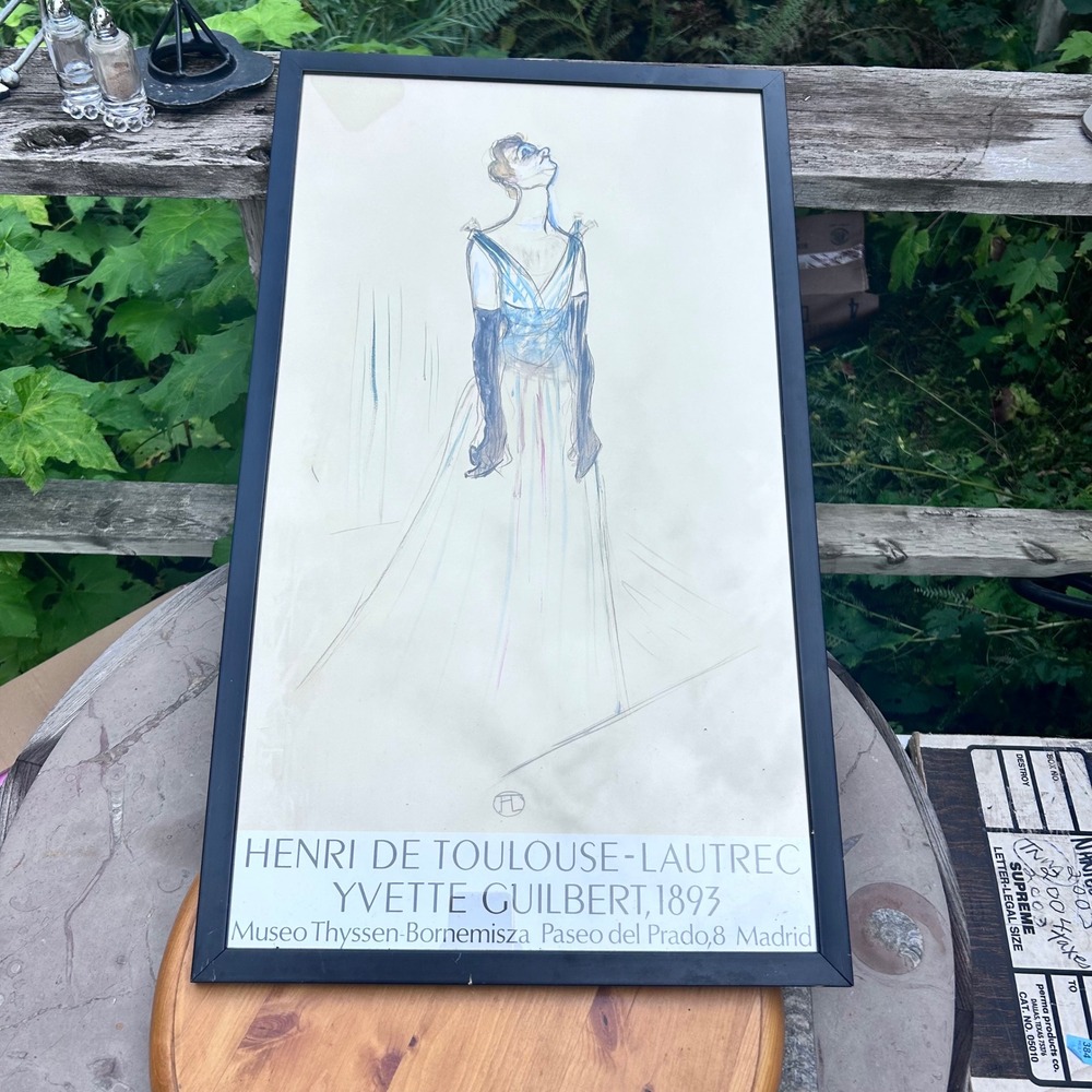 Yvette Guilbert French Art Nouveau Poster Henri de Toulouse Lautrec Framed Print